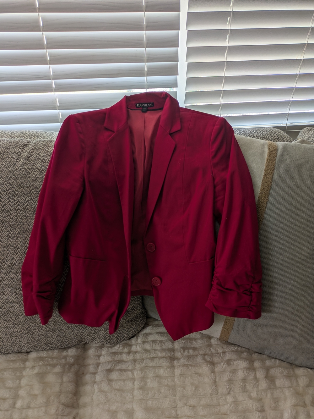 Express Women's Berry Red Tailored Blazer
